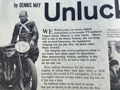 JIMMY SIMPSON MOTORRAD 1966 ARTIKEL