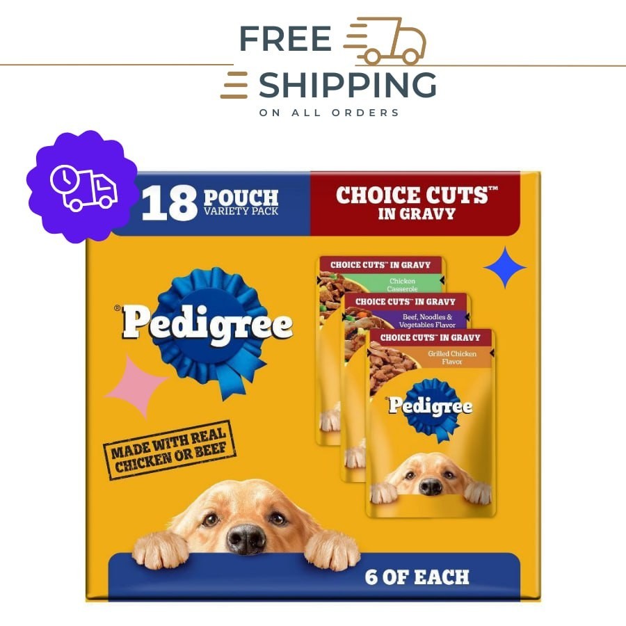 Pedigree Choice Cuts in Gravy Variety Pack Pouch Wet Dog Food - 3.5oz/18ct