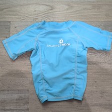 Toddlers Rash Guard Beach Swim Shirt. Blue Mock Neck. SNAPPERROCK Sz 2 NZ