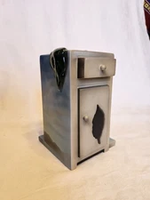 Vintage Folk Abstract Art Figure Dali Leaf  1986  6.5" Collage Art Museum 