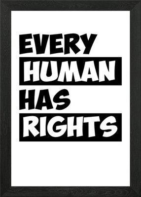Jeder Mensch hat Rechte Gerahmtes Wandbild Poster Leinwandbild Bild