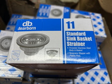 2x DearBorn Standard Kitchen Sink Basket Strainer 11 threaded Stainless Steel