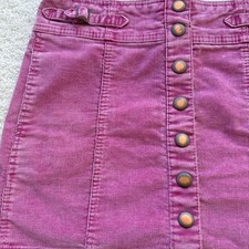 Vintage Y2K Gap Pink Corduroy Button-Front Mini Skirt with Side Buckles