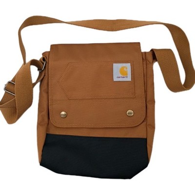 Carhartt Crossbody Shoulder Bag Brown Durable One Size Everyday Snap Shut Work