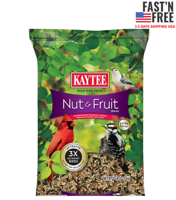 Kaytee Nut & Fruit Blend, Wild Bird Food Bag 5 pounds