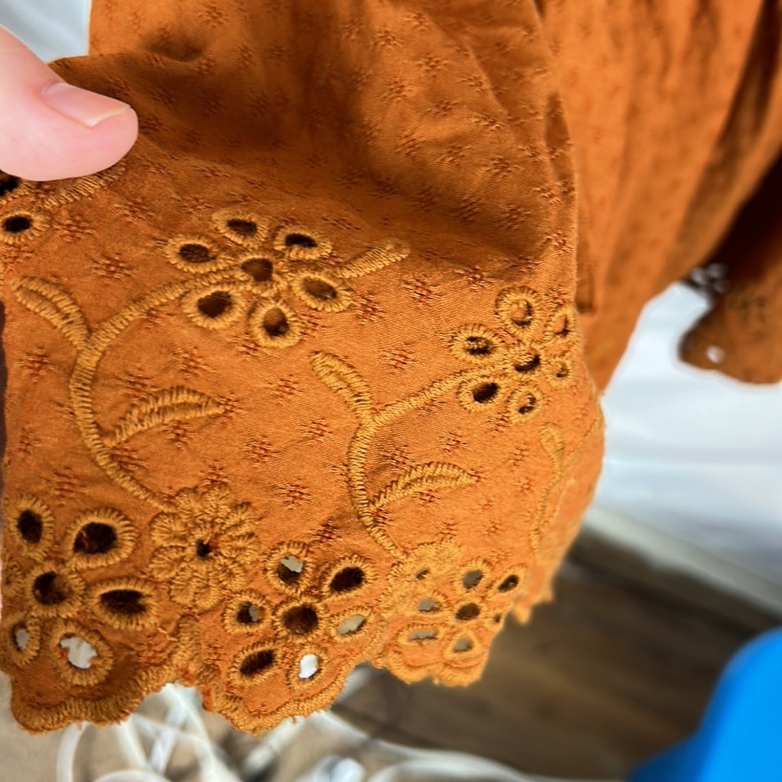 Universal Thread Pumpkin Eyelet Ruffle Dress size… - image 7