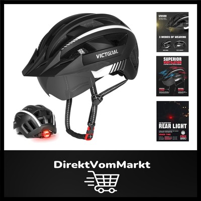 Sicherer Fahrradhelm für Erwachsene mit abnehmbarer Sonnenschutzkappe und Visier