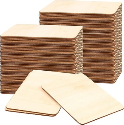 HOIGON 50 PCS Rectangle Unfinished Wood Pieces, 4 x 6 Inch Blank Basswood... 