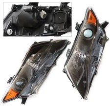 Driver & Passenger Side Black Housing Headlight Headlamp Assembly 