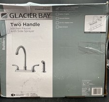 Glacier Bay Builders 2-Handle Standard Kitchen Faucet w/ Sprayer Stainless Steel