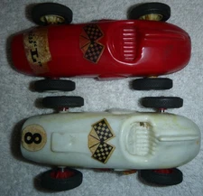 Vintage Eldon Road Race Racing Slot Cars Red & White