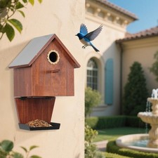 Nichoirs d'extérieur avec mangeoire suspendue pour chalets, jardins et