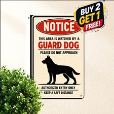 Funny Dog Warning Guard Animal Security Alert Metal Tin Sign 8x12