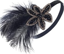 1920S Headband For Women Feather 20s Gatsby Headpiece Flapper Headband for Gi...