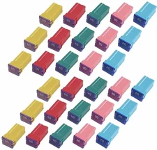 30 pc Automotive Tall/Standard Profile Box Shaped Fuse Kit for Ford Chevy/GM ...