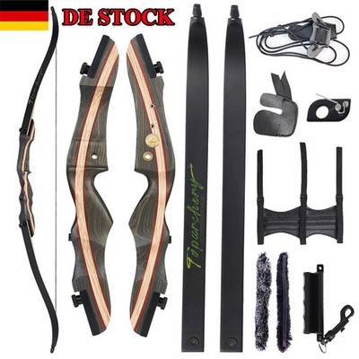62'' Bogenschießen hölzerne Riser Recurvebogen 20-50lbs die Jagd Ziel schießen