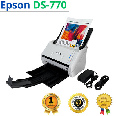  Epson DS-770 45ppm / 90ipm Document Scanner J381A w/Adapter 1 YEAR WARRANTY! 