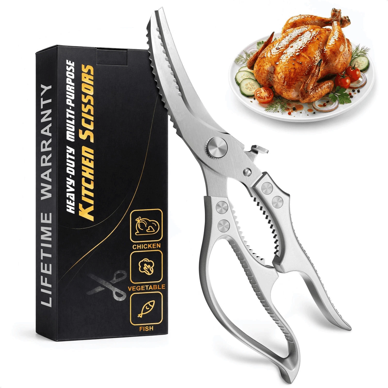 Stainless Steel Poultry Shears Heavy Duty Kitchen Shears for Food Hardened Blade
Opens in a new wind