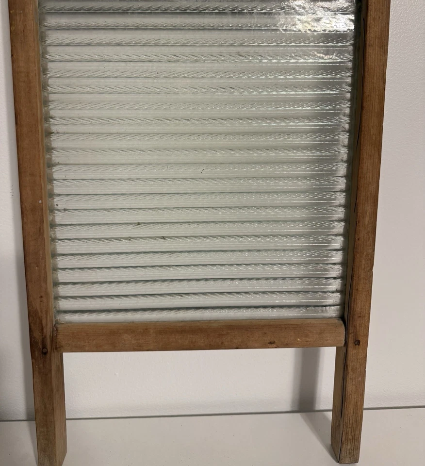De Colección National Washboard Co No 510 Madera Costilla Vidrio Primitivo Campo Arte Popular Decoración Foto 3 de 3