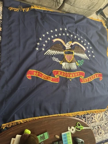 Replica Civil War Flag, 6x6,98th Ohio Infantry, Civil War Flag Reproduction