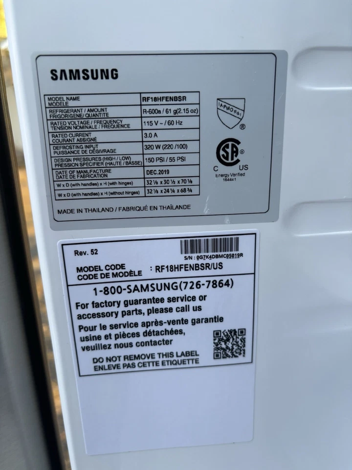 Samsung Refrigerator - Model RF18HFENBSR - 33'' French Door - Pristine Condition - Image 2 of 4