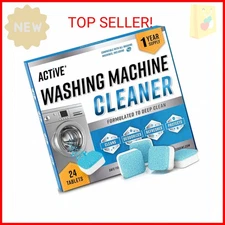 Washing Machine Cleaner Descaler 24 Pack - Deep Cleaning Tablets For HE Front Lo
