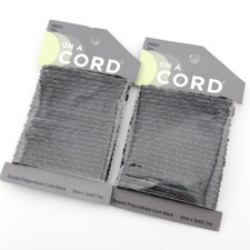 3MM Braided Polyurethane Cord Black 6 Yards