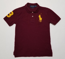 Polo Ralph Lauren Classic Fit Big Pony Number 3 Polo Shirt Kids Small 8 Burgundy
