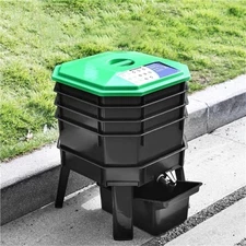 Multi-Layer Stackable Compost Bin forFast Composting, Indoor&Outdoor Food Scraps