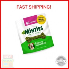 Minties Dental Chews for Dogs, 80 Count, Vet-Recommended Mint-Flavored Dental Tr