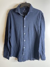 TAYLORBYRD Jersey Collection Blue Mens Button Down Long Sleeve Shirt Size Large