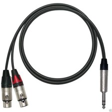  Neutrik Stereo Jack to 2 x Neutrik Female XLRs, Sommer ONYX 2025 Black Cable. 