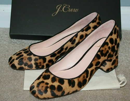 NEW J Crew Block-Heel Pumps Leopard 