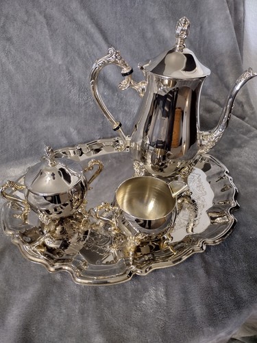 Vintage versilbertes Teeservice Kaffeeservice und Tablett Set - Bild 14 von 24