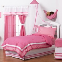 Girls' Simplicity Hot Pink 4-piece Comforter Set Girls' Simplicity Hot Pink 4-piece Comforter Set