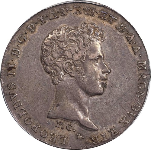 ITALY / ITALIAN STATES TUSCANY 1829 5 PAOLI SILVER COIN PCGS CERTIFIED XF45 - Picture 2 of 5
