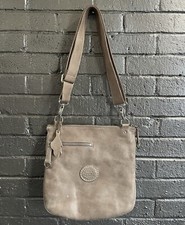 Roots Genuine Leather Tan Beige Satchel Crossbody Handbag