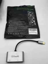QGeeM 2-in-1 Type C to VGA HDMI Adapter USB C to HDMI VGA Adapter LOT OF 2