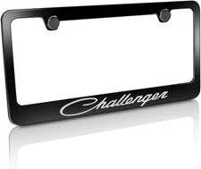 Dodge Challenger Logo Black Zinc Metal License Plate Frame Official Licensed