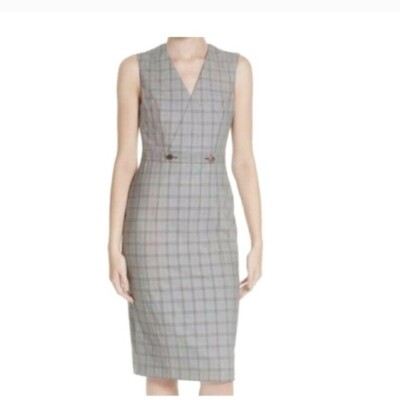 Ted Baker Women's Ted Working Title Ristad Check Sheath Sz 4 (10-12) NWT Office