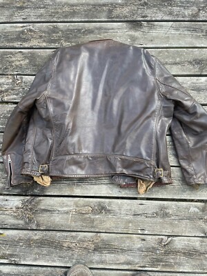 Vintage 60s Schott Brown Leather Cafe Racer Jacket Talon Vintage 60s Schott Brown Leather Cafe Racer Jacket Talon