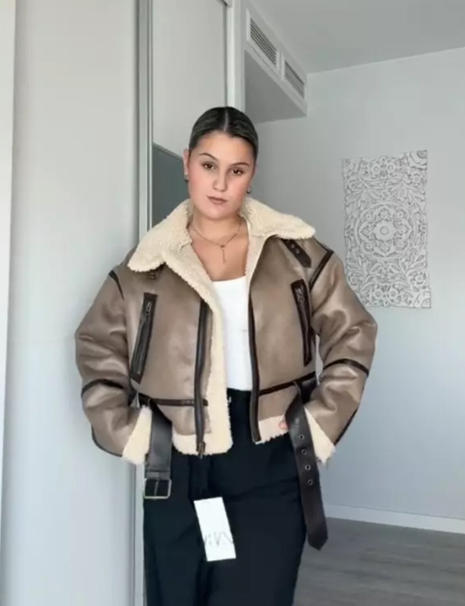 ZARA DOUBLE-FACED SHORT JACKET COLOUR: MINK NEW FW24/25 SIZE