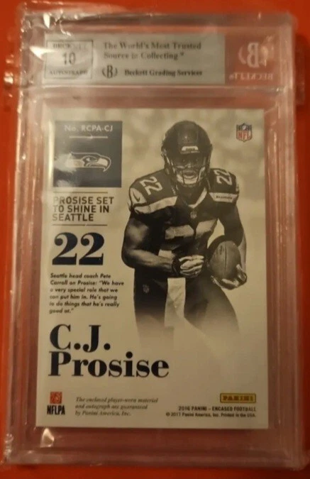 2016 Panini Encased Rookie Cap Patch AUTO CJ PROCISE /75 - Image 2 of 2