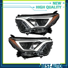 Headlights Left+Right For Toyota Rav4 2016-2018 Tube Bar Halogen Projector Pair