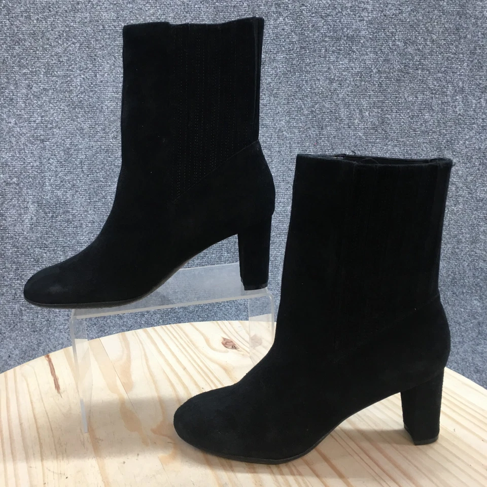 Aerosoles Boots Womens 6 M Fifth Ave Chelsea Booties Black Leather Heels Casual - Image 2 of 4