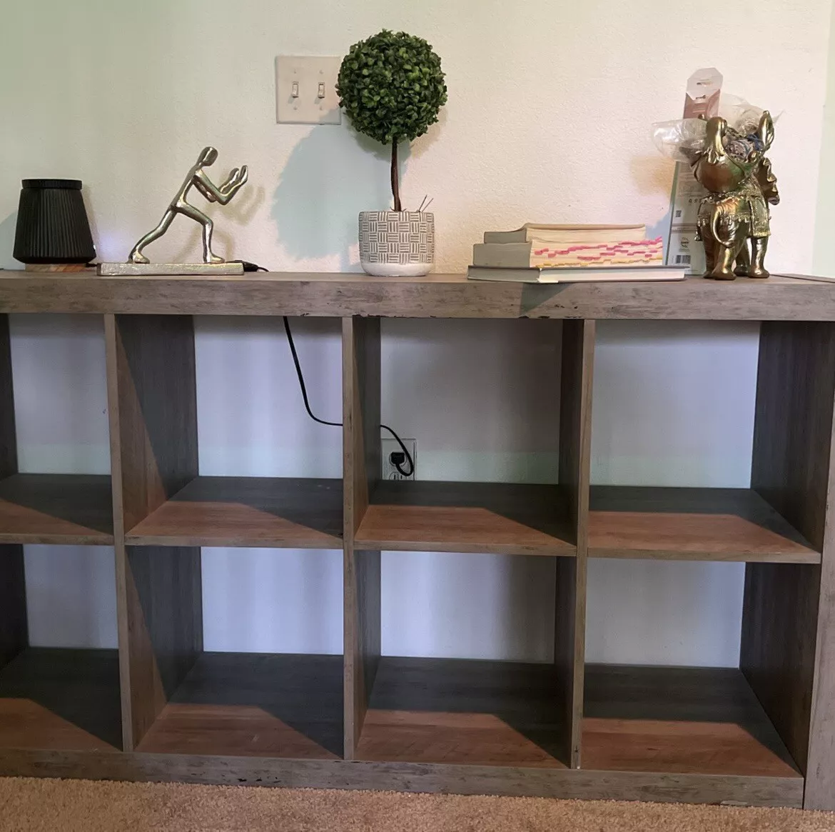 Better homes & gardens cube storage organizer office desk sale rustic gray