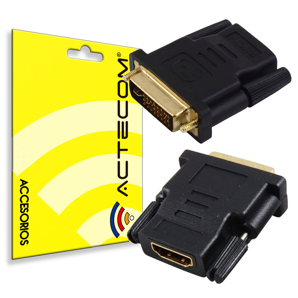 ACTECOM® ADAPTADOR CONVERSOR HDMI HEMBRA A DVI-I 24 + 1 MACHO CONECTOR