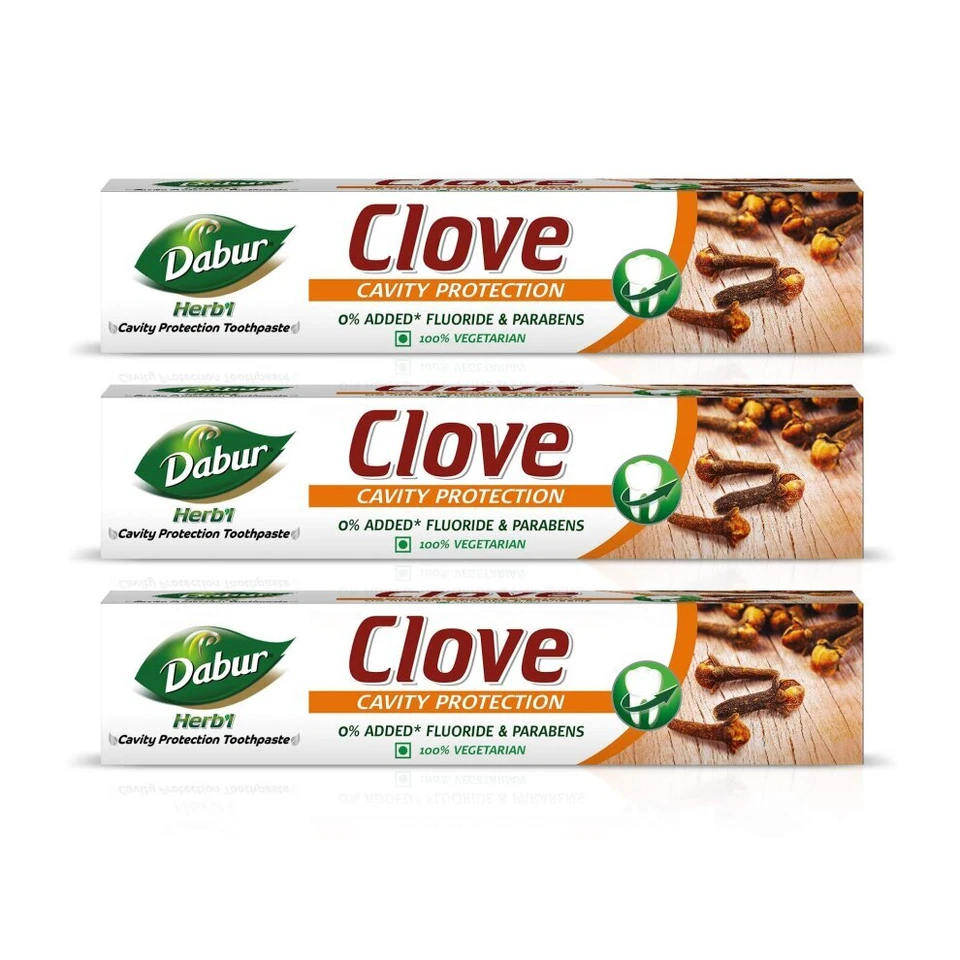 Dabur Herbal Toothpaste Clove No Added Fluoride Gum Protecting 100 ml tube