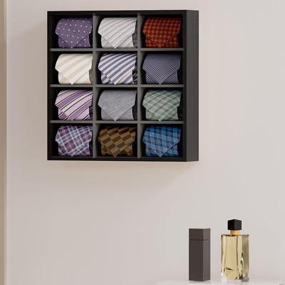 B4Life Tie Rack Wall Mounted Tie Box,Tie Organizer Tie Display Racks for Wall,
