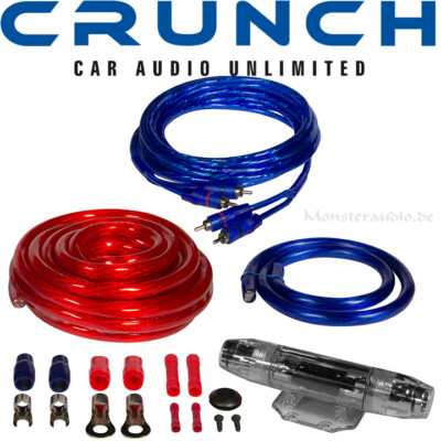 Crunch Kabelset 35mm² Anschlusskit Auto Verstärker Strom-Kabel-Set CRK35 35qmm
